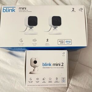 Blink Mini Indoor Smart Security Camera - White BUNDLE